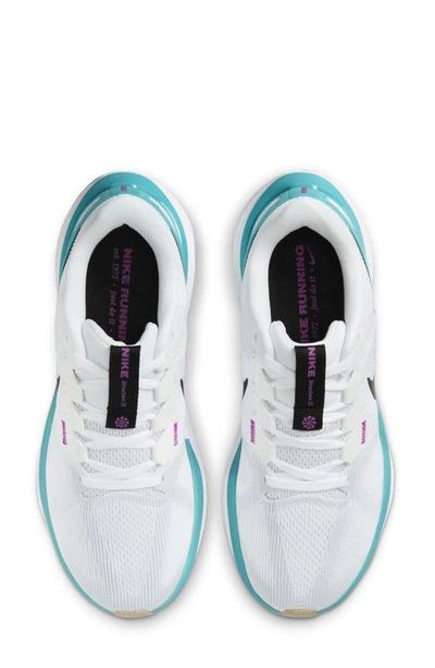 Shop Nike Air Zoom Structure 25 Road Running Shoe In White/ Platinum/ Cactus/ Black