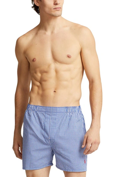Shop Polo Ralph Lauren Assorted 3-pack Woven Cotton Boxers In Blue Navy Navy