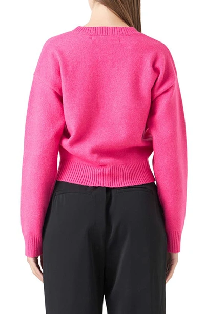 Shop Endless Rose Love Chenille Sweater In Fuchsia