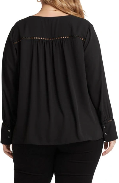 Nydj Lilana Circle Trim Peasant Top In Black