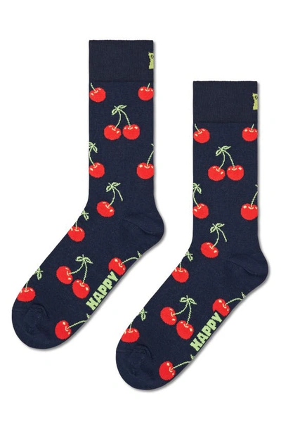 Happy Socks Food Crew Socks Gift Set, Pack Of 3 In Navy