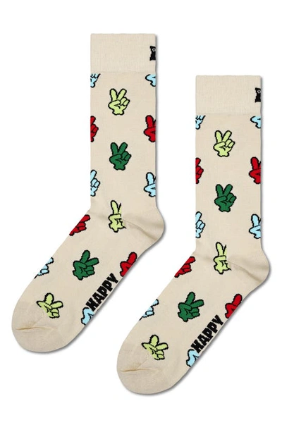 Happy Socks Assorted 2-pack Peace Crew Socks Gift Box In Black