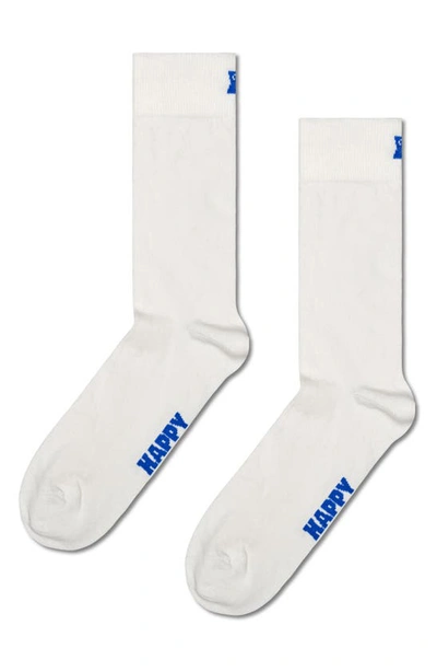 Shop Happy Socks Assorted 5-pack Solid Crew Socks In White Multi