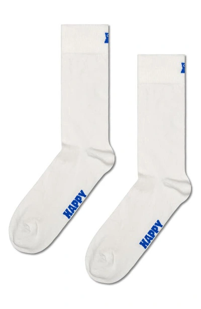 Happy Socks Assorted 5-pack Solid Crew Socks In White Multi