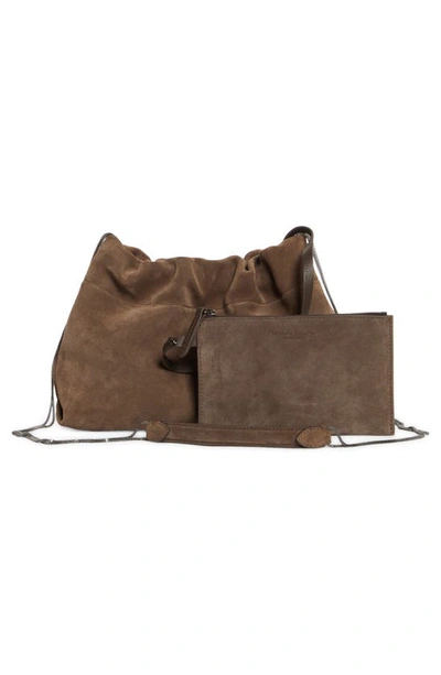 Shop Brunello Cucinelli Softy Suede Crossbody Bag In C8769 Med Brown