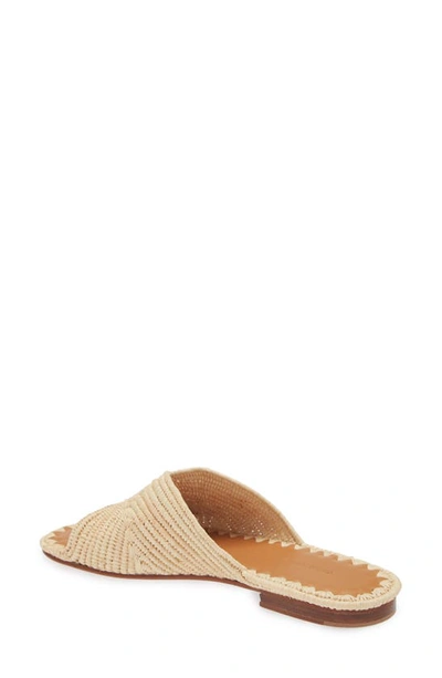 Carrie Forbes Woven Raffia Flat Slide Sandals In Natural
