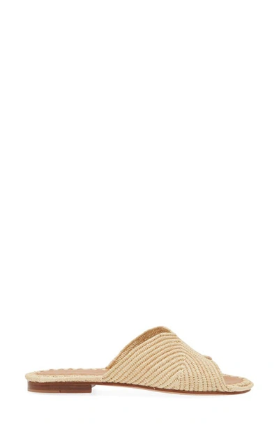 Carrie Forbes Woven Raffia Flat Slide Sandals In Natural