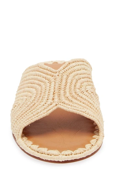 Carrie Forbes Woven Raffia Flat Slide Sandals In Natural