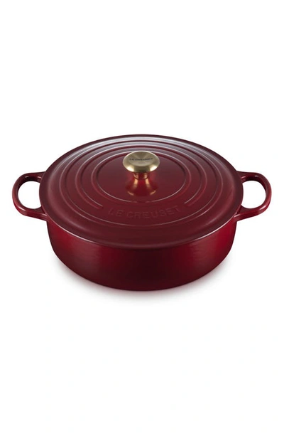 Le Creuset Signature 6 3/4-quart Round Wide French/dutch Oven In Burgundy