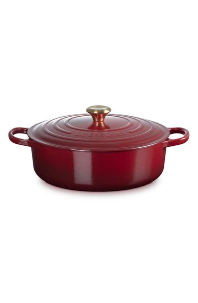 Le Creuset Signature 6 3/4-quart Round Wide French/dutch Oven In Burgundy