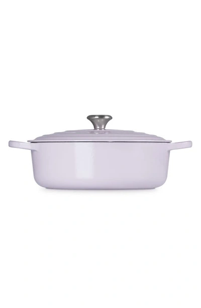 Shop Le Creuset Signature 6 3/4-quart Round Wide French/dutch Oven In Shallot