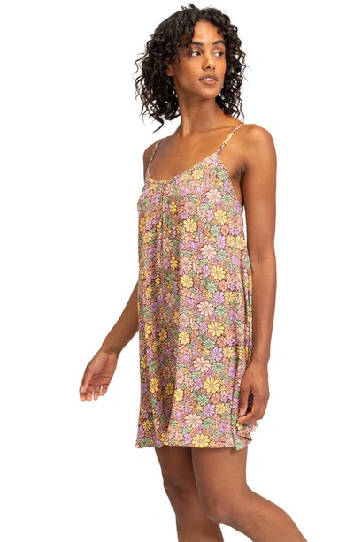 Shop Roxy Spring Adventure Floral Cover-up Dress In Root Beer