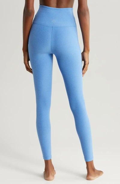 Shop Beyond Yoga At Your Leisure Space Dye High Waist Midi Leggings In Sky Blue Heather