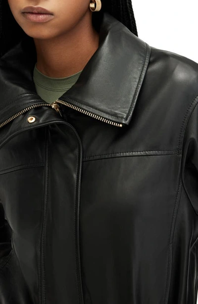 Shop Allsaints Etta Leather Jacket In Black
