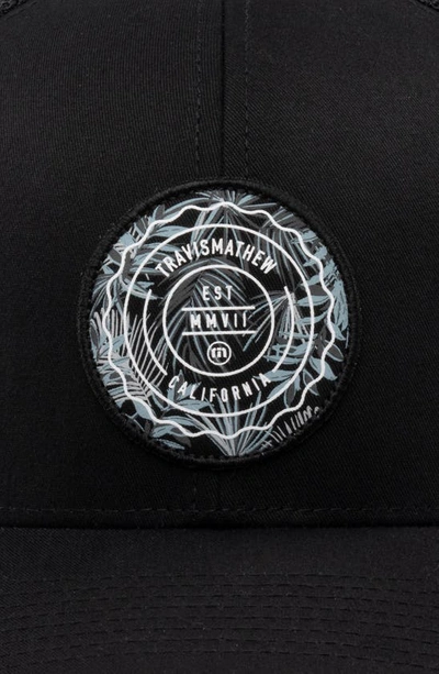 Travis Mathew The Patch Floral Baseball Cap In Black