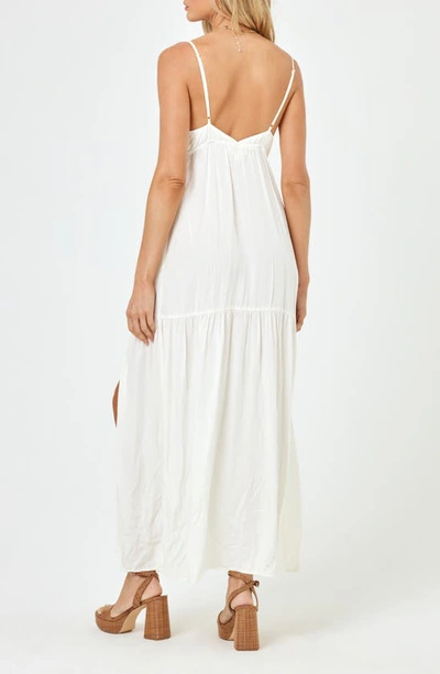 Shop L*space Victoria Drawstring Empire Waist Cover-up Dress In Cream