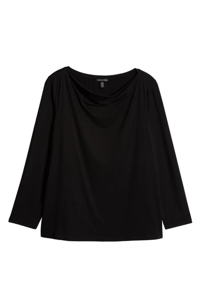 Shop Eileen Fisher Slim Fit Cowl Neck Top In Black