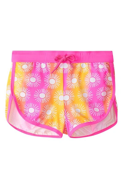 Shop Hatley Kids' Sunshine Swim Shorts In Yellow