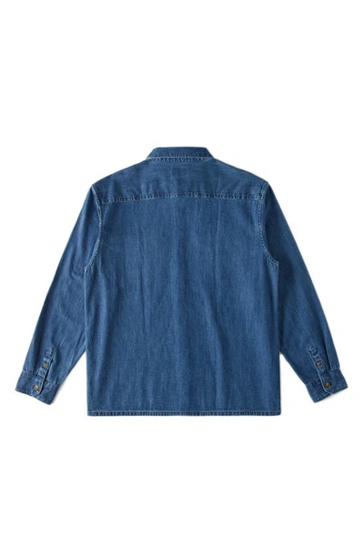 Shop Billabong Bong Days Regular Fit Cotton Denim Button-up Shirt In Denim Blue