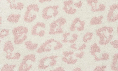 Barefoot Dreams Unisex Cozychic Leopard Blanket In Dusty Rose/cream