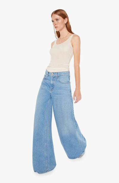 Shop Mother The Slung Sugar Cone Sneak Wide Leg Jeans In All You Can Eat