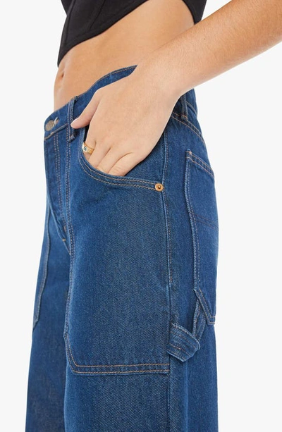 Shop Mother The Smoothie Carpenter Sneak Wide Leg Jeans In Clean Your Plate