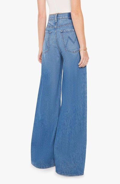 Shop Mother The Ditcher Roller Sneak Wide Leg Jeans In Heart Throb