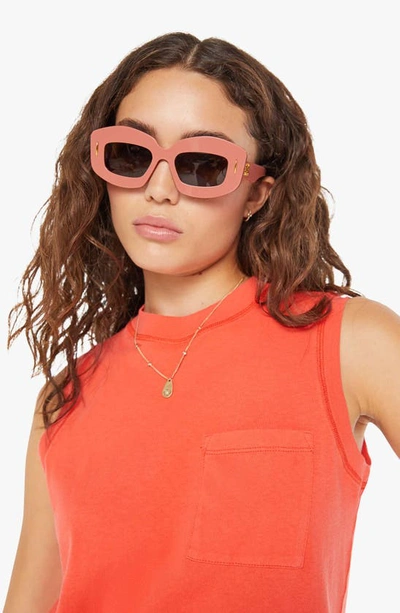Shop Mother The Mock 10 T-shirt In Hot Coral