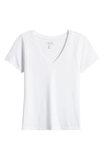 Shop Nordstrom Everyday V-neck Pima Cotton Blend T-shirt In White