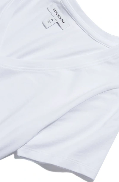 Nordstrom Everyday V-neck T-shirt In White