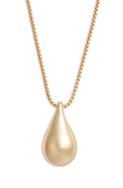 Shop Open Edit Polished Teardrop Pendant Necklace In Gold