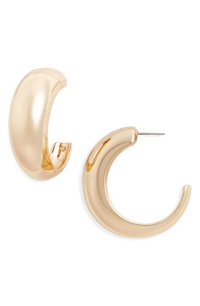 Shop Open Edit Tapered Hoop Earrings In Gold