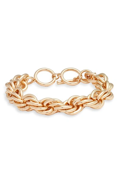 Shop Open Edit Jumbo Rope Chain Toggle Bracelet In Gold
