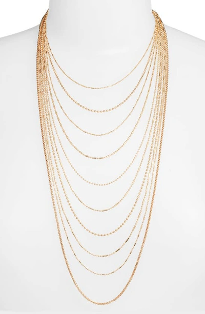 Shop Open Edit Layered Ball Chain Necklace In Gold