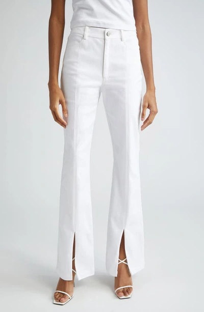 Shop Cinq À Sept Split Hem Flare Jeans In White