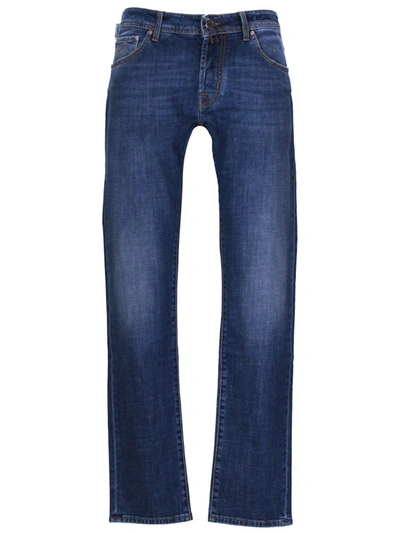 Jacob Cohen Contrast-stitch Skinny-cut Jeans In Blue