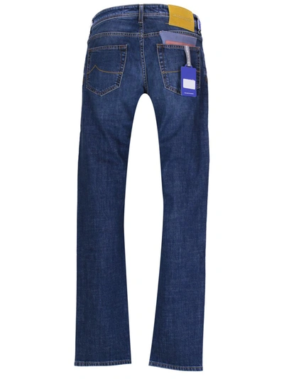 Jacob Cohen Contrast-stitch Skinny-cut Jeans In Blue