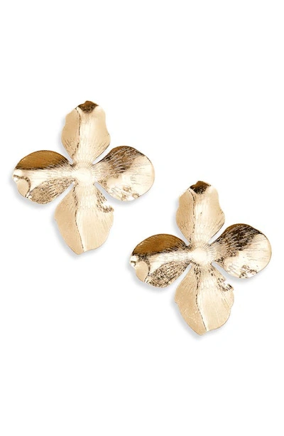 Shop Nordstrom Etched Petal Stud Earrings In Gold