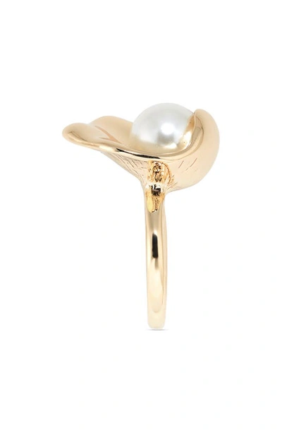 Shop Nordstrom Nested Imitation Pearl Ring In White- Gold