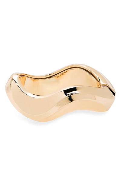 Shop Nordstrom Wavy Statement Hinge Bracelet In Gold
