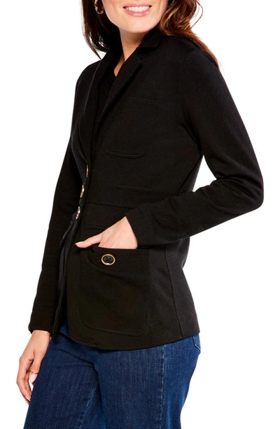 Shop Nic + Zoe Nic+zoe Editor Knit Blazer In Black Onyx