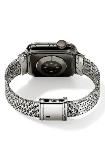 John Hardy Smart Watch Strap Diamond Pavé, 18mm In Silver