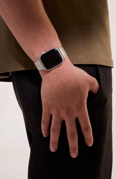 John Hardy Smart Watch Strap Diamond Pavé, 18mm In Silver