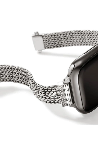 John Hardy Smart Watch Strap Diamond Pave, 12mm In Silver