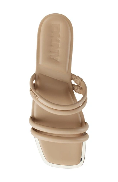 Shop Dkny Square Toe Slide Sandal In Light Taupe