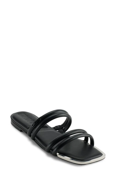 Shop Dkny Square Toe Slide Sandal In Black