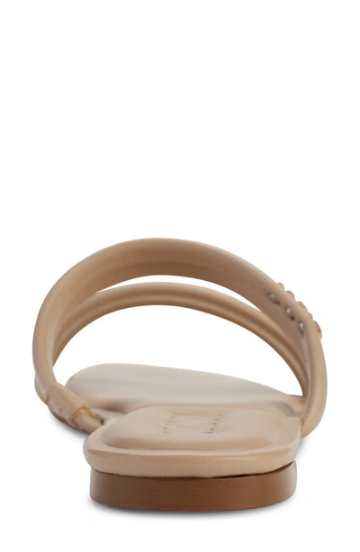 Shop Dkny Square Toe Slide Sandal In Light Taupe