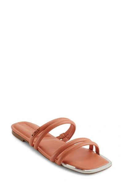 Shop Dkny Square Toe Slide Sandal In Terracota