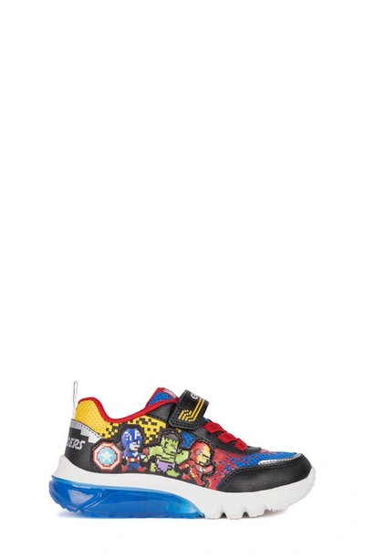 Shop Geox X Marvel Kids' Ciberdron Sneaker In Blue/black Multi