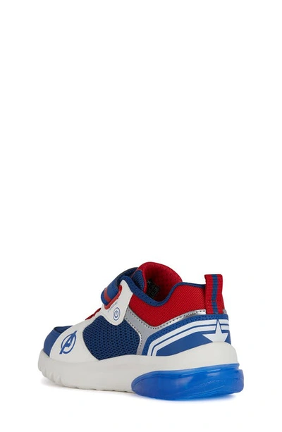 Shop Geox X Marvel Kids' Ciberdron Sneaker In Blue/ Red